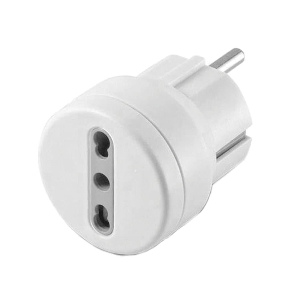 Adattatore Semplice Schuko Bivalente 10 a Spina Schuko 2P Presa 10 16A 2P+T - 2