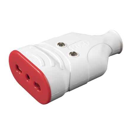 Presa Mobile Antischiacciamento in Gomma Rosi 10 e 16 A 2P Colore Bianca - 2