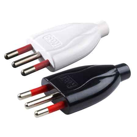 Spina Mobile 10A Rosi 2P con T Colore Bianco - 2