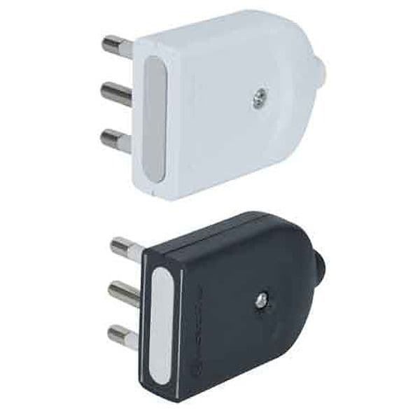 Spina Mobile Orientabile 16A 2P con T Electraline Bianco - 2