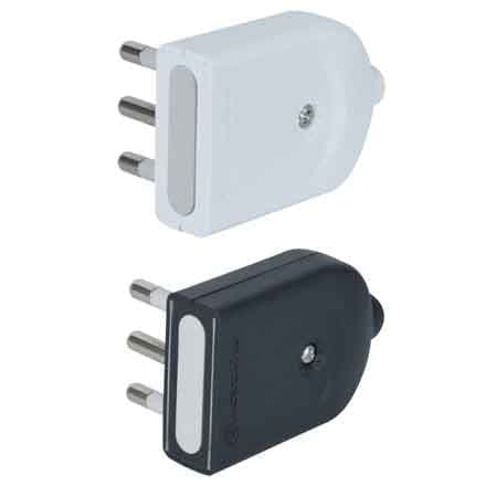 Spina Mobile Orientabile 16A 2P con T Electraline Bianco - 2