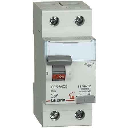 Interruttore Magnetotermico Differenziale Salvavita Bticino Corrente 25A - 2
