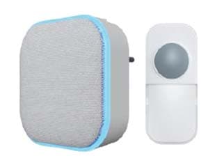 Campanello Wireless Kindoor Bianco con Finitura in Tessuto Grigio Syntesy - 2