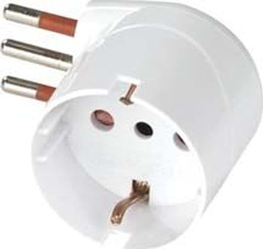 Adattatore Salvaspazio Schuko 90° 2P+T Bianco 10A 5 Pezzi - 2