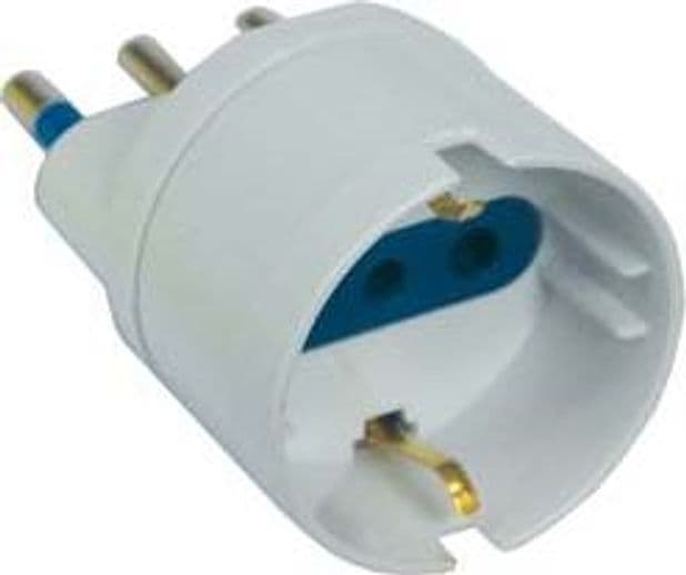 Adattatore 2P+T con Presa Schuko Bianca Spina 10A Bianco Syntesy 20 Pezzi - 2