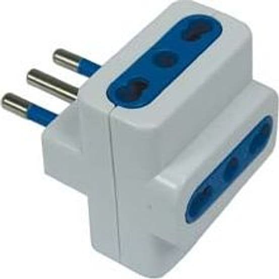 Adattatore Triplo 2P+T Bianco Spina 16A Prese 10 16A Bianco 20 Pezzi - 2