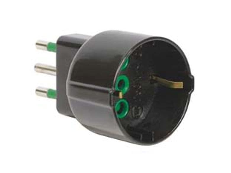 Adattatore Schuko 2 Poli + Terra 10A Nero 82121 Fanton 5 Pezzi - 2