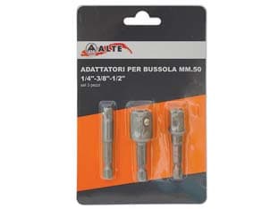 Inserti Adattatori per Bussola 50 mm ¼ ? ½ Set Pezzi 3 Excel 5 Pezzi - 2