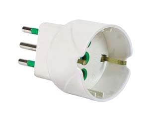Adattatore Schuko 2 Poli + Terra 10A Bianco Linea Garanti Bianco 10 Pezzi - 2