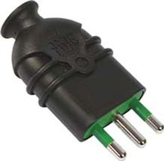 Spina Dritta 2 Poli + Terra Nera Hi Pro Nera 16A 80111 Fanton 5 Pezzi