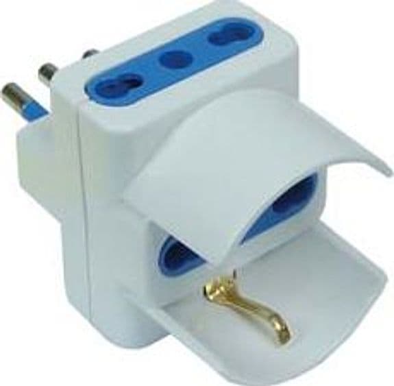 Adattatore Triplo 2P+T con Schuko Bianco Spina 16A e Prese 10 16A 20 Pezzi - 2