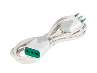 Prolunga Elettrica Lineare Bipasso Bianca 3 m 3 x MMQ.1 Fanton - 2