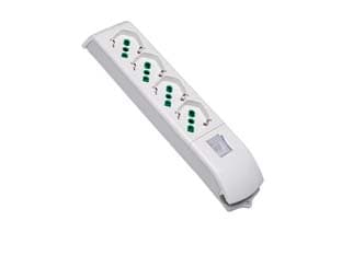 Multipresa 4 Posti Bipasso + Schuko con Interruttore Senza Cavo Bianca - 2