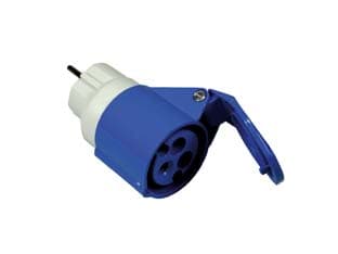 Adattatore Industriale con Spina Schuko 16A e Presa Cee 309 16A Blu 73001 - 2