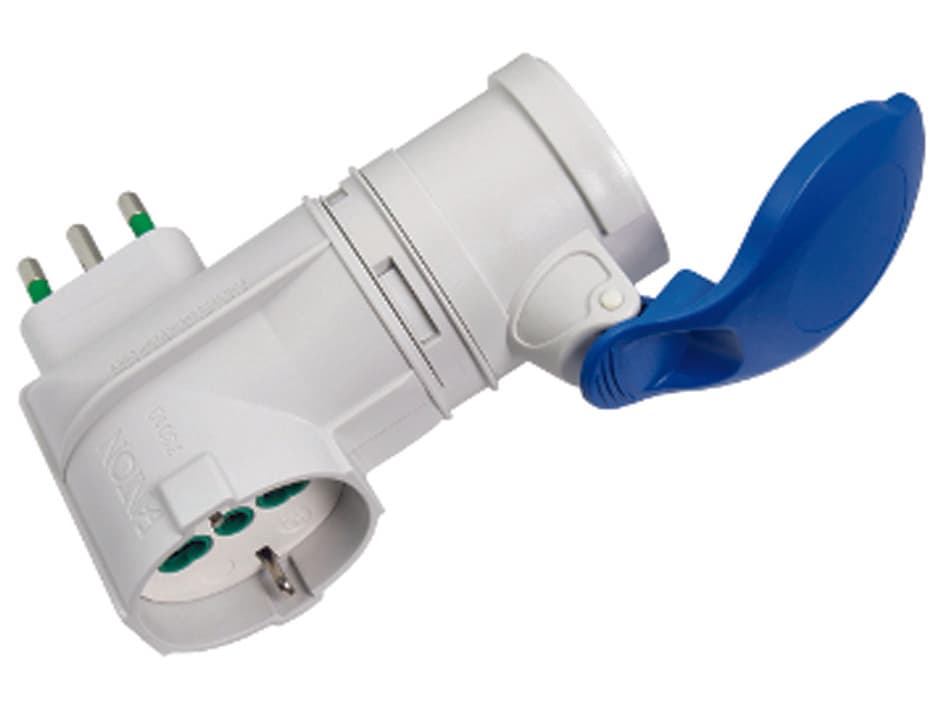 Adattatore Industriale Spina 16A Presa Schuko Bip. + Cee IP44 Blu 16A 73010 - 2