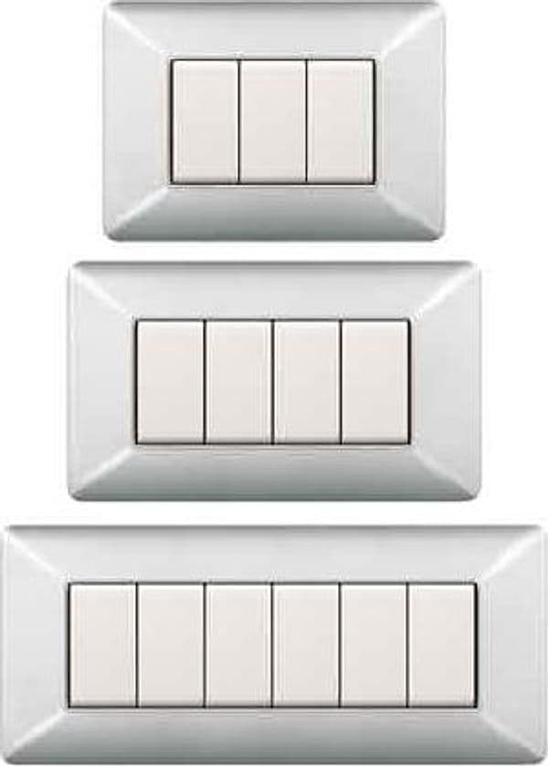 Placca Coprinterruttore in Alluminio Chiaro Easy 6 Posti Ec Elettrocanali