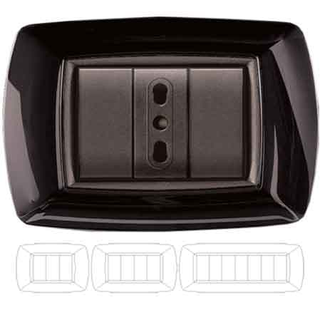 Placca Coprinterruttore Nera Mylife 4 Moduli Ec Elettrocanali - 2
