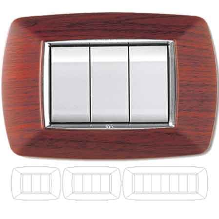 Placca Coprinterruttore Legno Scuro Mylife 7 Moduli Ec Elettrocanali - 2