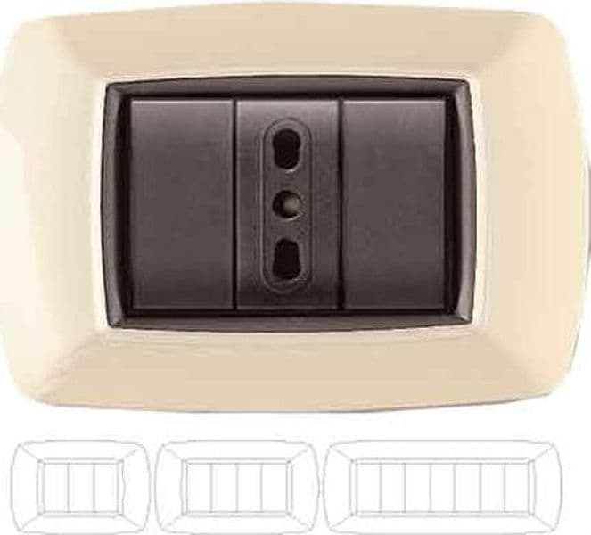 Placca Coprinterruttore Avorio Mylife 3 Moduli Ec Elettrocanali