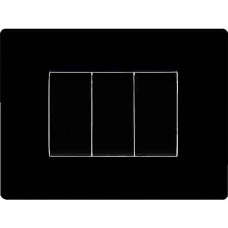 Placca Coprinterruttore Nera Mylife Q 3 Posti Ec Elettrocanali - 2