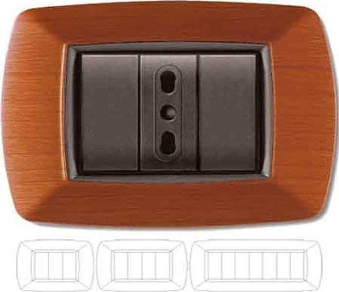 Placca Coprinterruttore Legno Chiaro Mylife 7 Moduli Ec Elettrocanali - 2