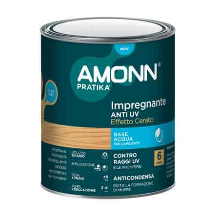 Impregnante All Acqua Anti Uv Effetto Cera Amonn 0,75 l Trasparente - 2