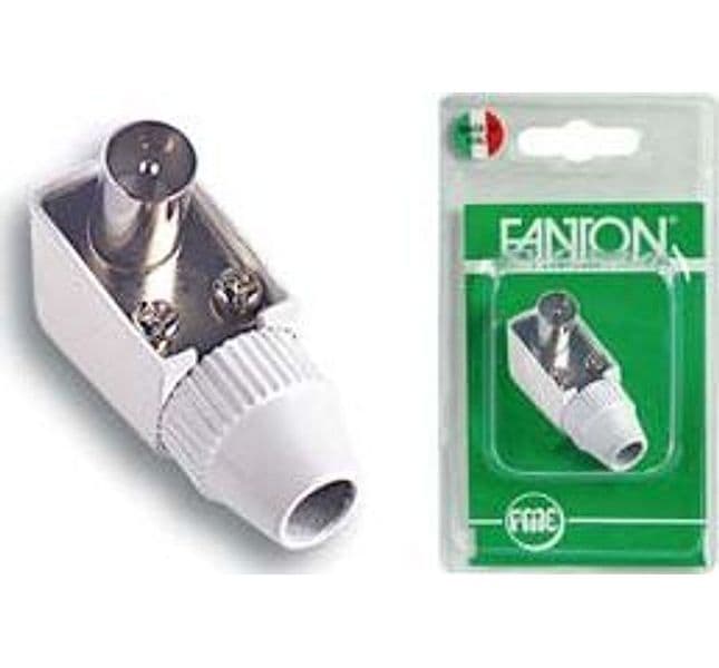 Spina a Pipa Tv Uscita 90 ° in Blister 95 37040 mm Fanton 2 Blister - 2