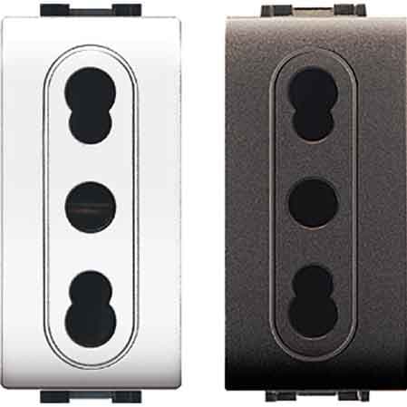 Presa Bivalente Mylife 10 e 16 A 250V 2P con T Ec Elettrocanali Bianco - 2