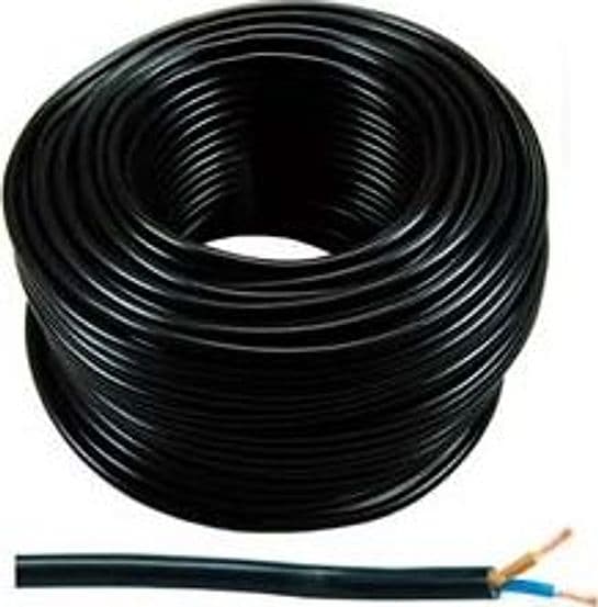 Cavo Elettrico Bipolare Similgomma Nero H05VV F 2X MMQ.1 Nero 100 m