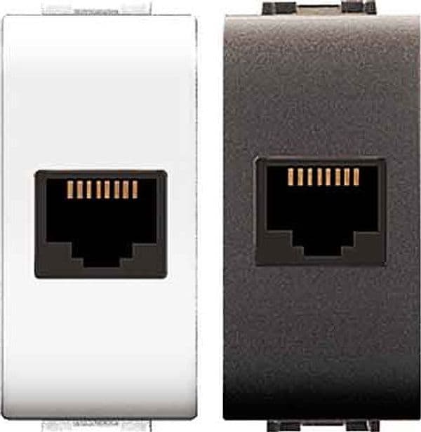 Presa Telefonica Mylife RJ11 Plug 6 x 4 Ec Elettrocanali Grigio