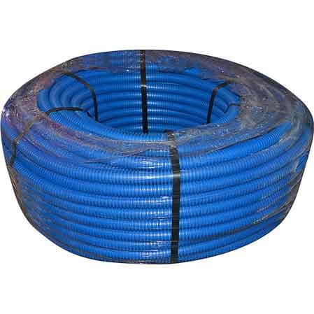 Tubo Corrugato con Tirafilo Blu Ø 20 mm 100 m Lineari Rotolo 100 m - 2