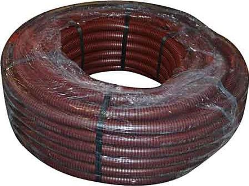 Tubo Corrugato con Tirafilo Marrone Ø 25 mm 50 m Lineari Rotolo 50 m - 2