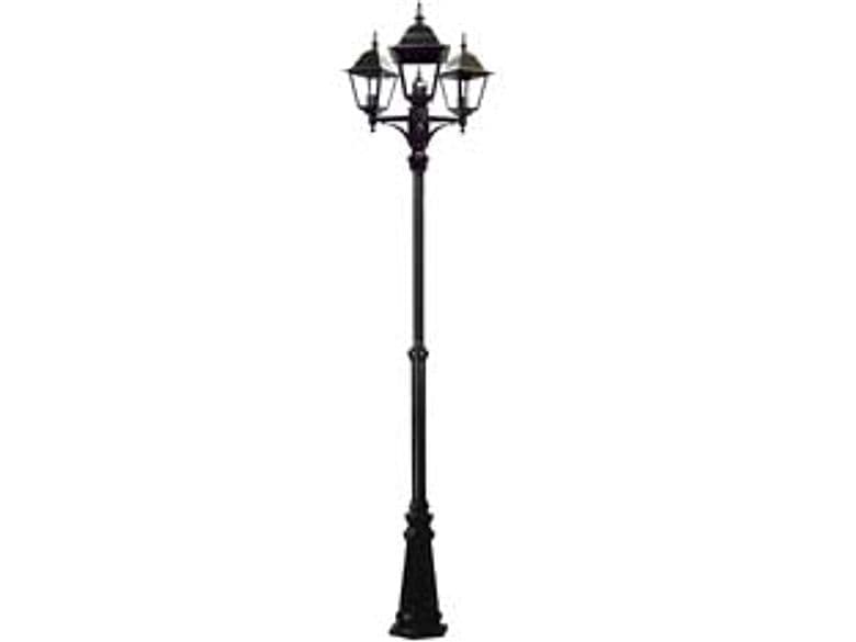Lampione 3 Luci su Palo Modello New York 3X100W IP44 230 Cmh. Nero Syntesy