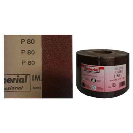 Tela Abrasiva Imj Grana 80 Imperial Abrasivi Rotolo Mm 120 x 25 m - 2