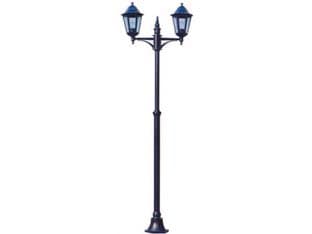 Lampione 2 Luci su Palo Modello Berlino 2X100W IP44 72 CMX230H. Nero - 2