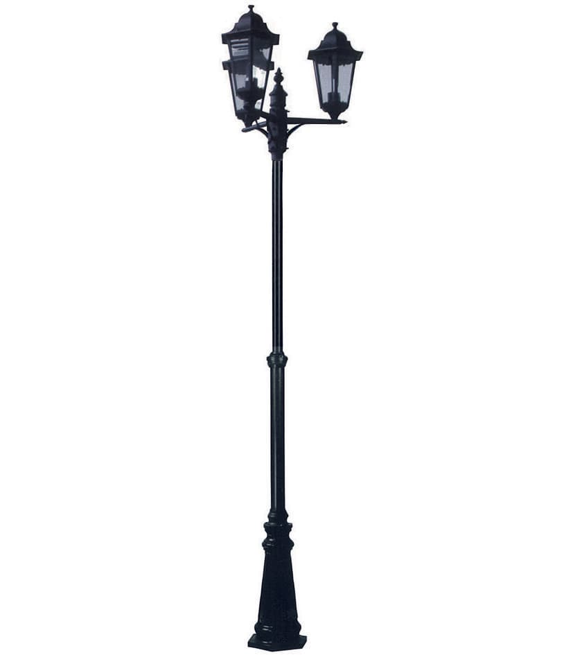 Lampione 3 Luci su Palo Modello Berlino 3X100W IP44 230 Cmh. Nero Syntesy - 2