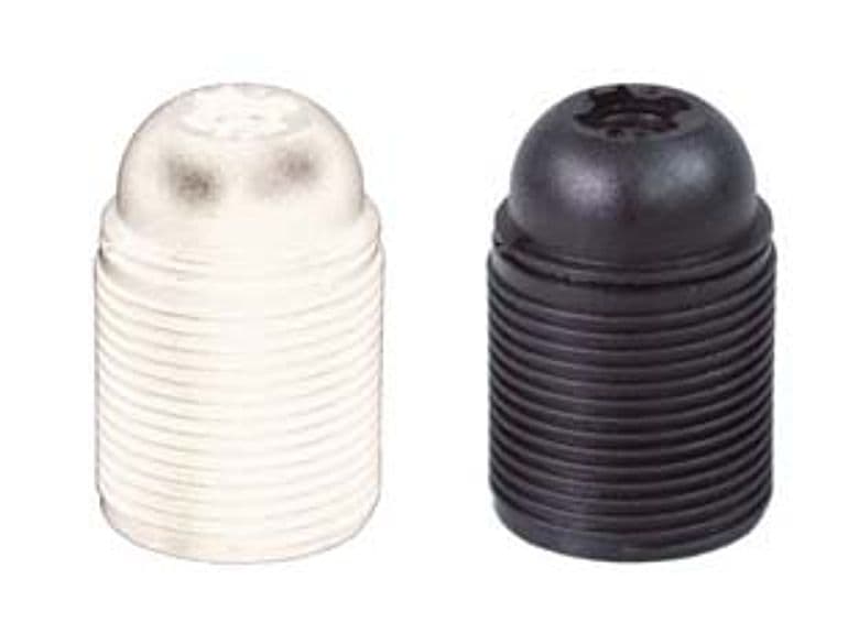 Portalampada E27 Termoplastico Filettato Nero 10 Pezzi - 2