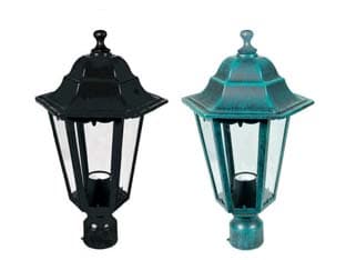 Lanterna per Palo 60 mm Modello Berlino 60 W IP44 192 MMX192X356H. Verde - 2