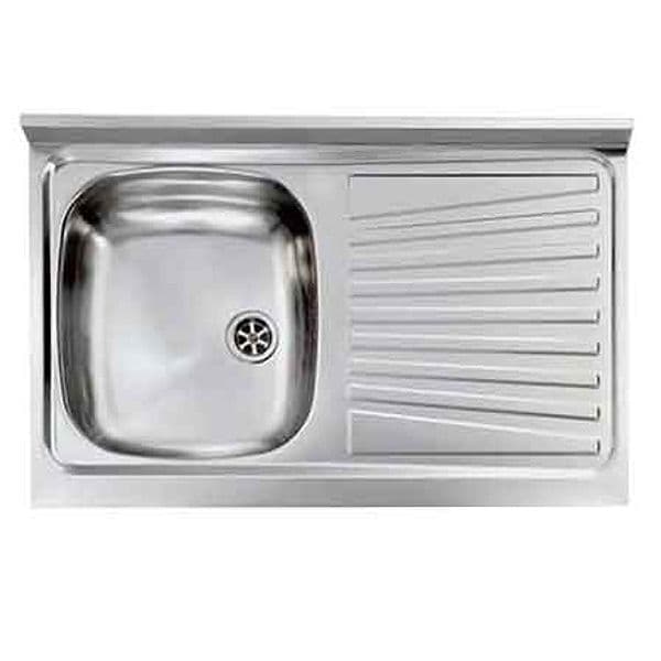 Lavello Inox una Vasca Appoggio 90 x 50 cm Gocciolatoio Sx - 2