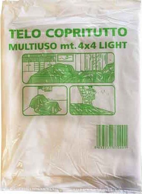 Telo Copritutto Leggero 4 x 4 m 100 Pezzi - 2