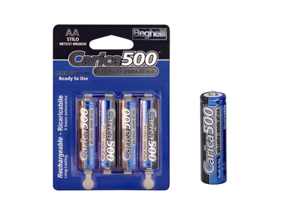 Pila Stilo Aa CARICA500 1,2 V 1500 Mah Blister da 4 Pezzi Beghelli 10 Pezzi - 2
