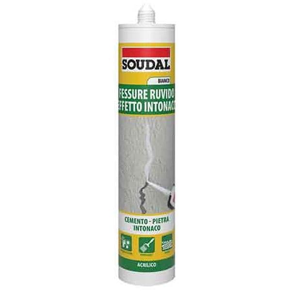 Silicone Acrilico Effetto Intonaco Soudal 300 ml Bianco Ruvido - 2