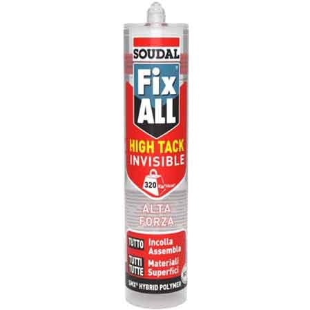 Adesivo Sigillante Fix All High Tack Invisibile Soudal 290 ml Trasparente - 2