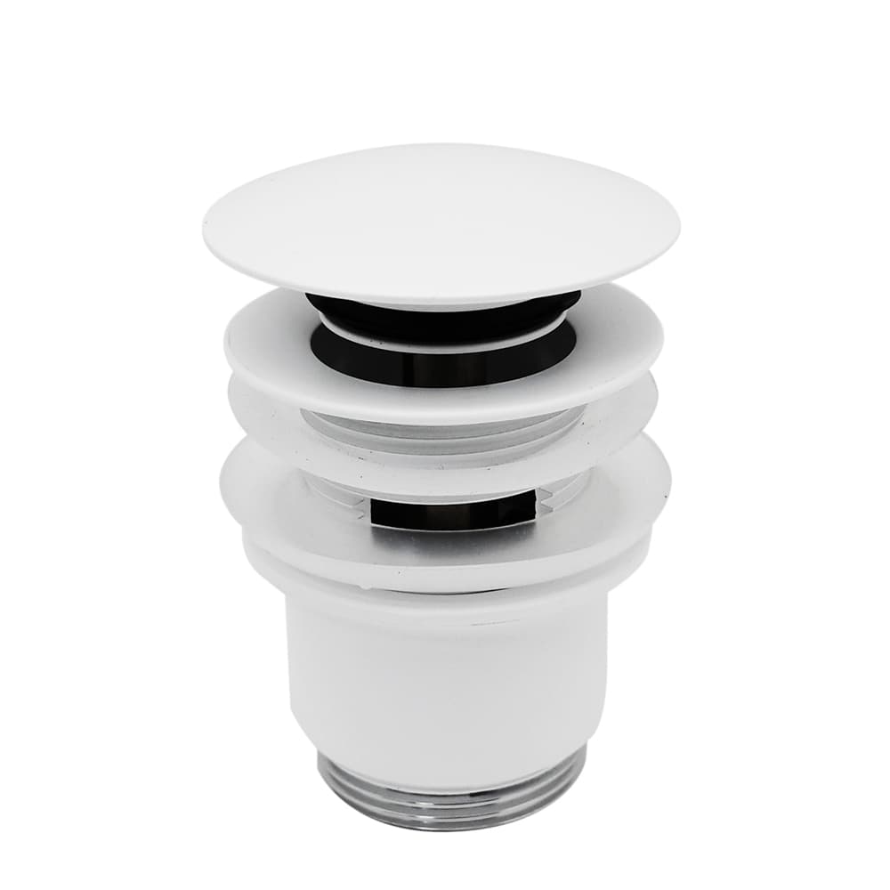 Piletta Scarico Click Clack Senza Troppo Pieno Bianco Opaco Remer - 2