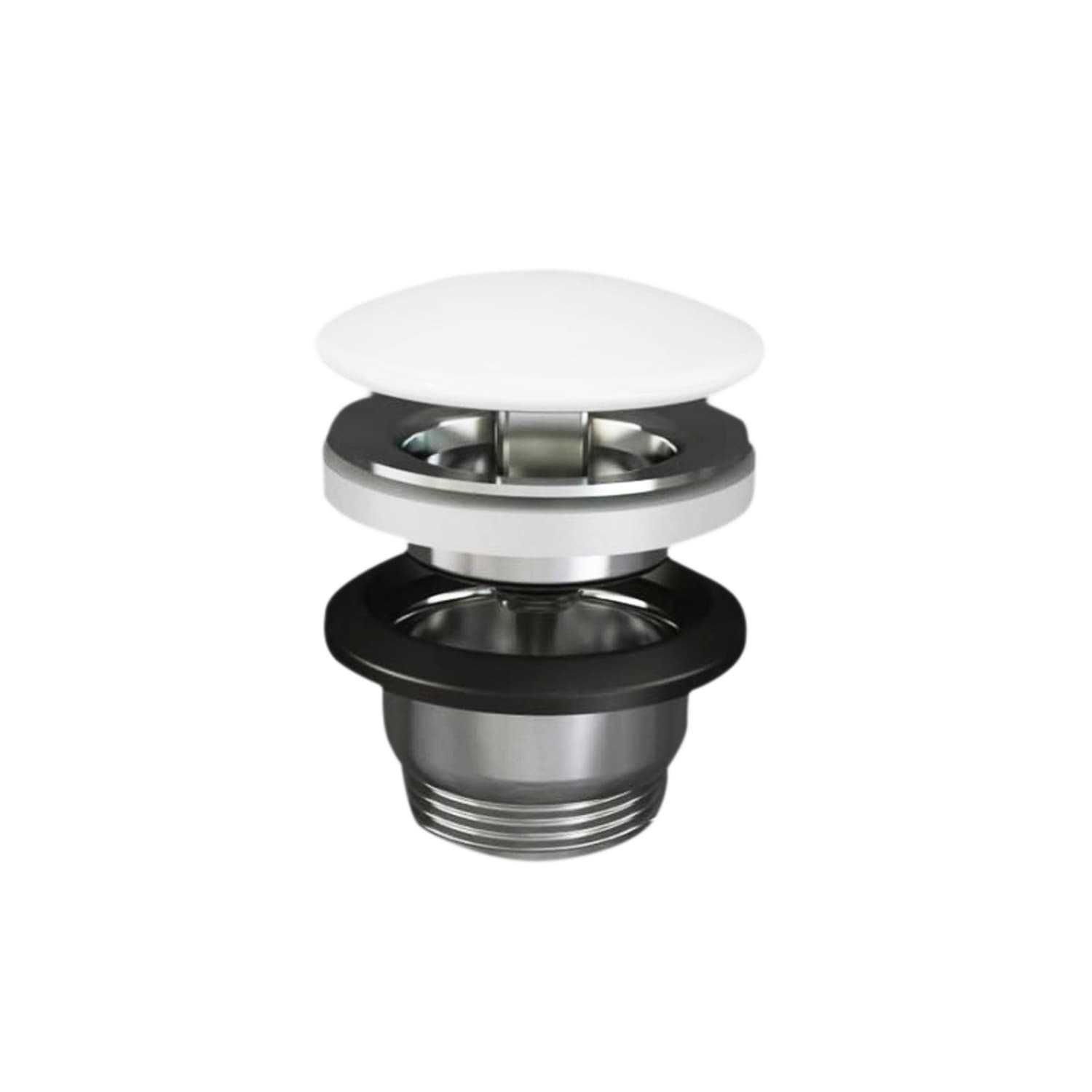 Piletta Scarico Lavabo Feeling Senza Troppo Pieno Rak Tappo Bianco Opaco - 2