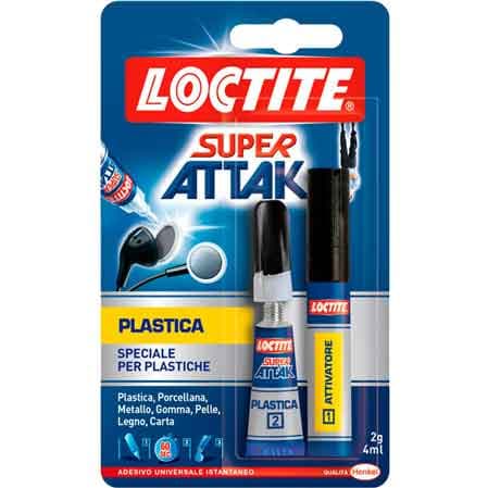 Colla Super Attak Plastica 2 Gr con 4 ml Loctite - 2