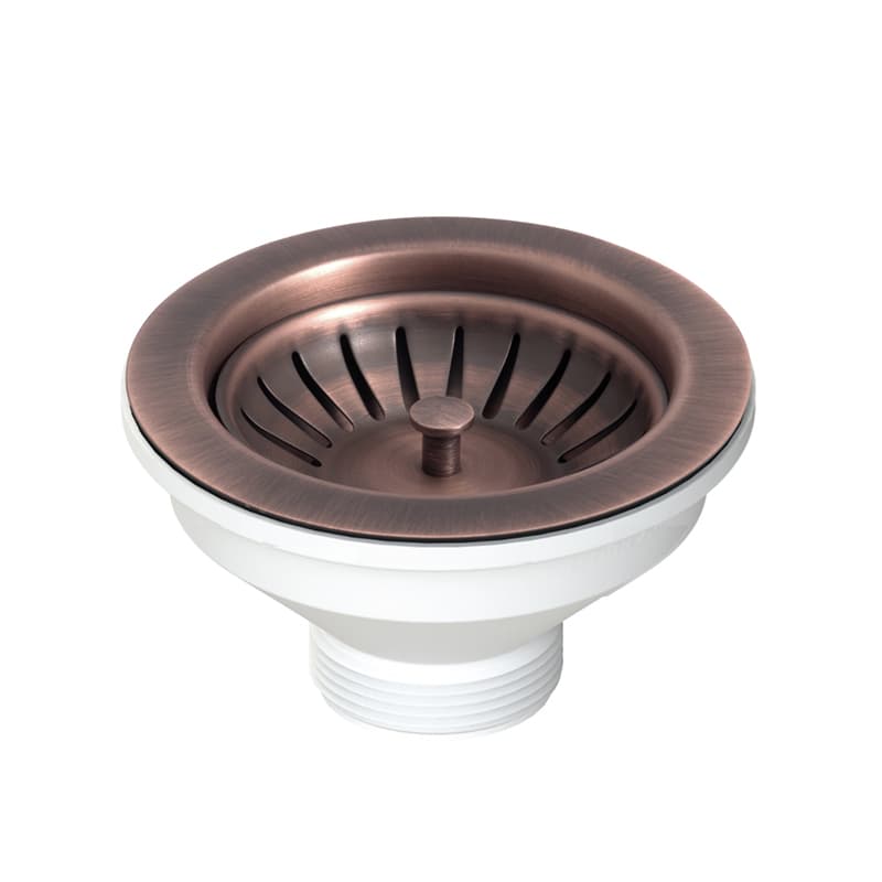 Piletta Scarico 114 mm per Lavello con Foro 90 mm Dh Copper Rame Anticato - 2
