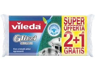Spugna Fibra Verde Glitzy Crystal Vileda 10 Pezzi - 2