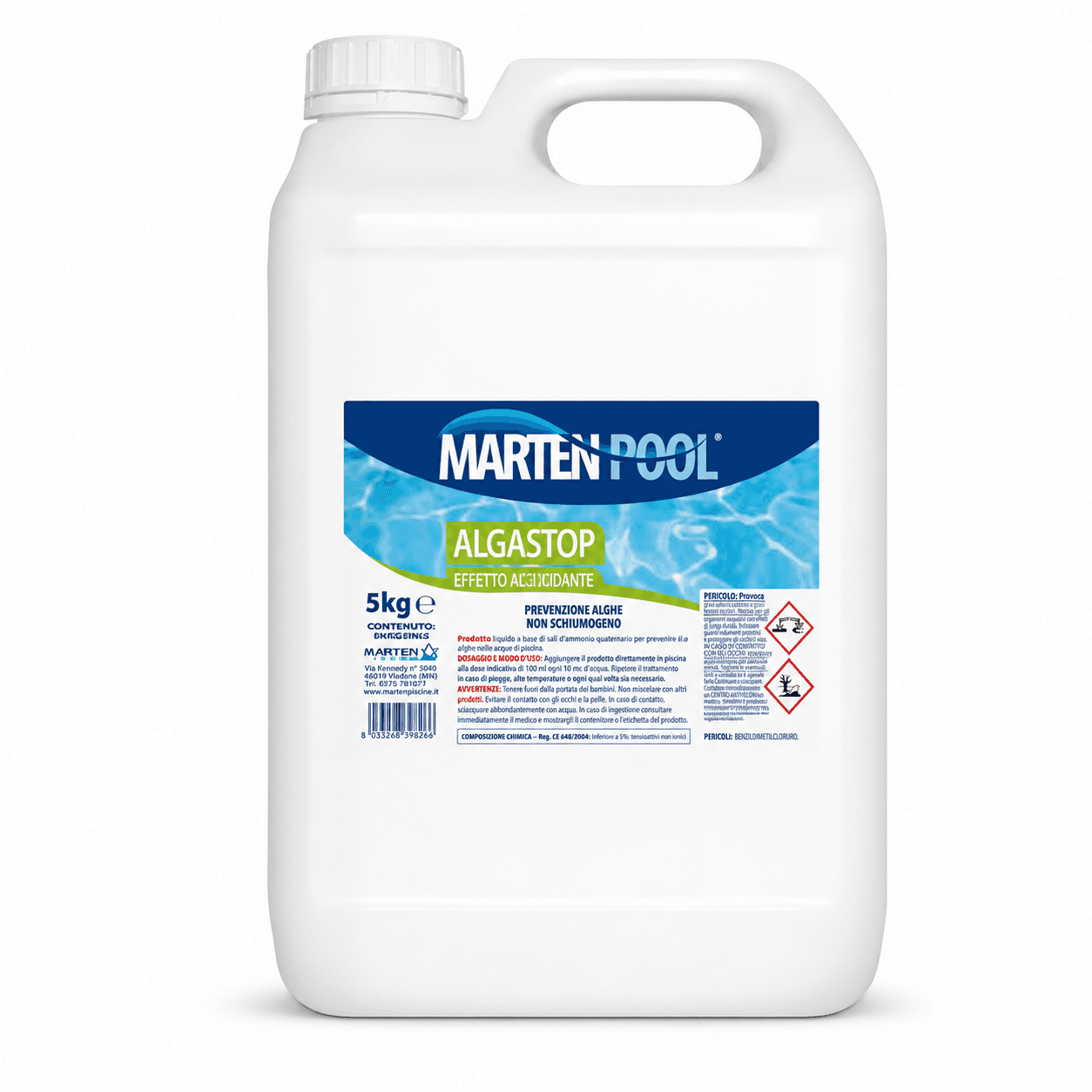 Alghicida Algastop Marten Prevenzione Formazione Alghe Piscina 5 kg - 2