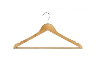 Stampella Universale Legno con Spalla Stretta 45 cm Naturale 5 Confezione - 2